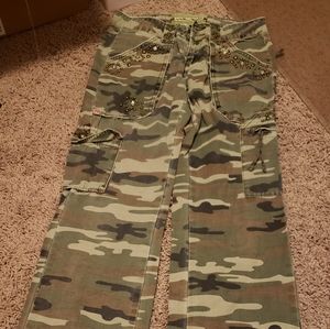 Miss Me Camo Cargo Pants S